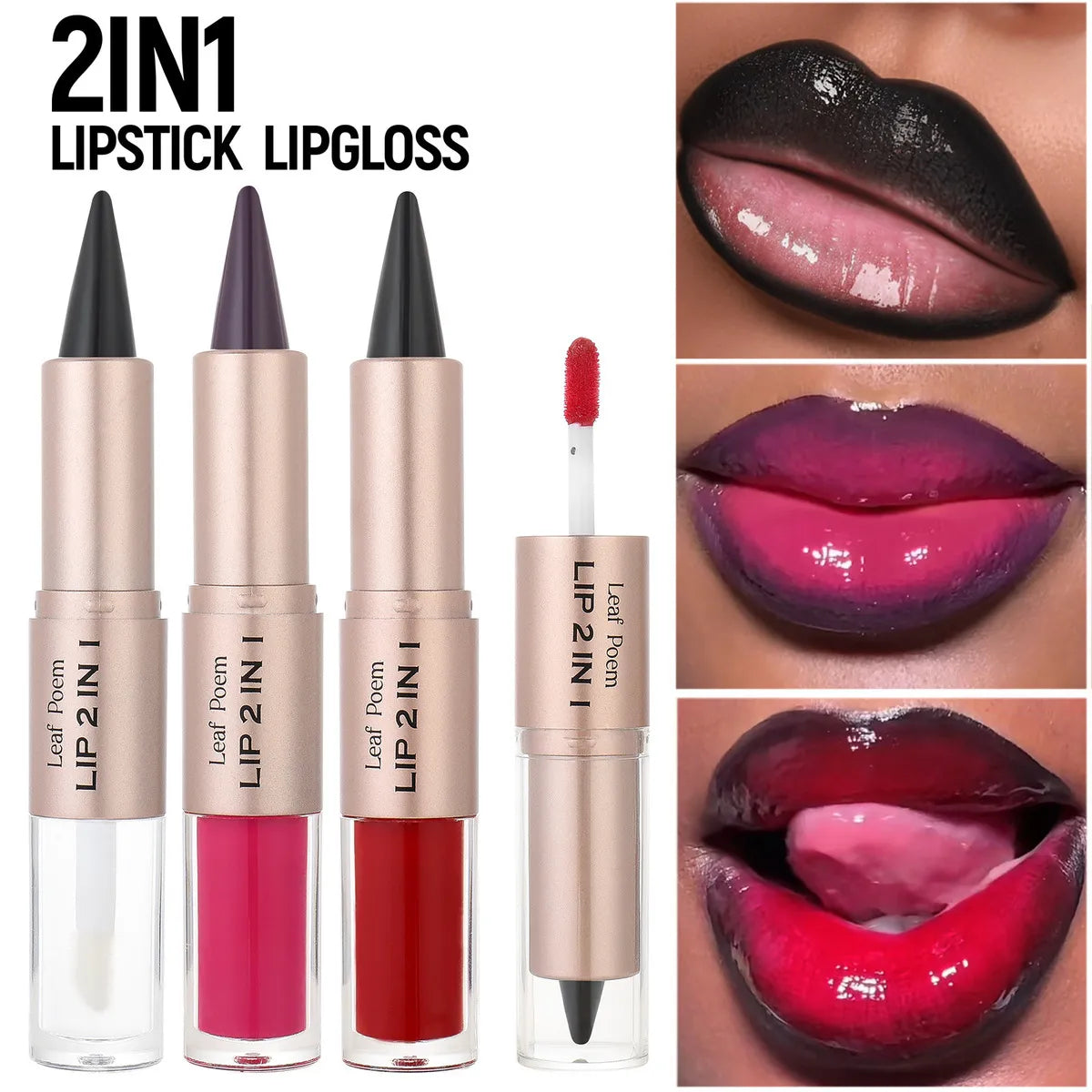 Crayon à Lèvres + Gloss 2 en 1 — Lèvres Ombrées en 30 secondes (Lot de 2)
