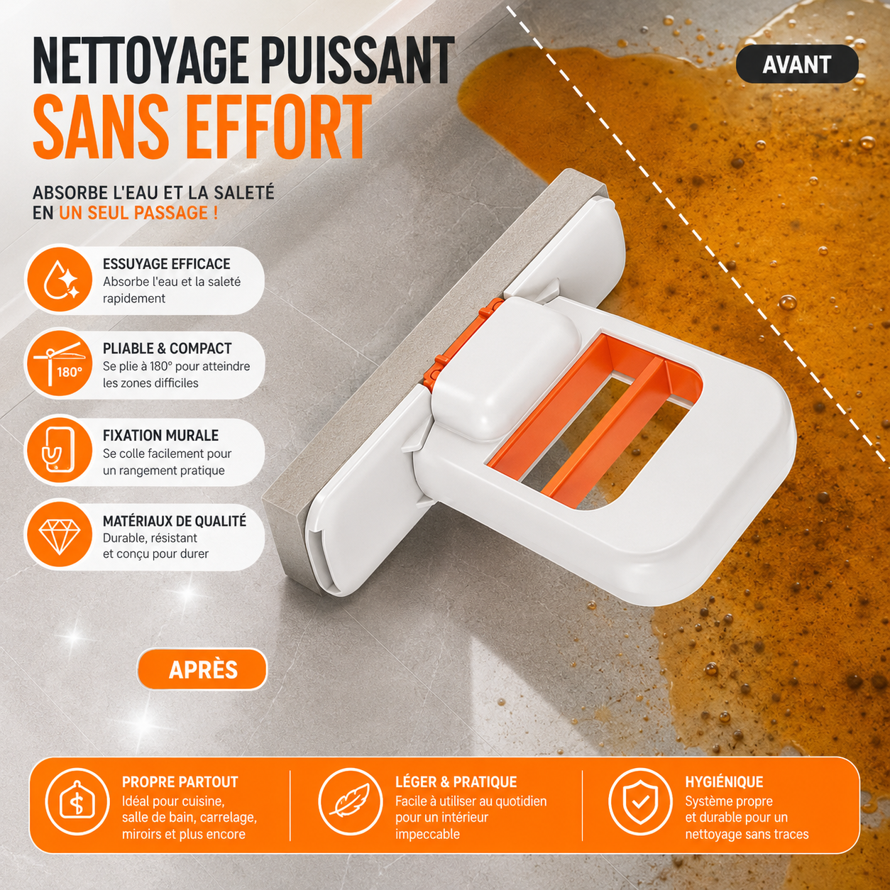 Mini Balai Serpillère Pliable — Nettoyage Express