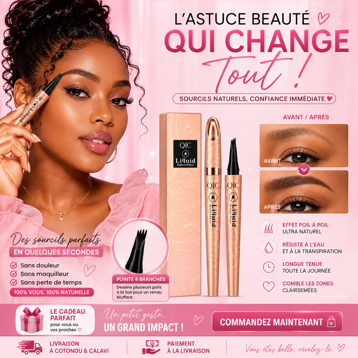 Stylo Sourcils Microblading 3D™ — Sourcils Parfaits en 30 Secondes