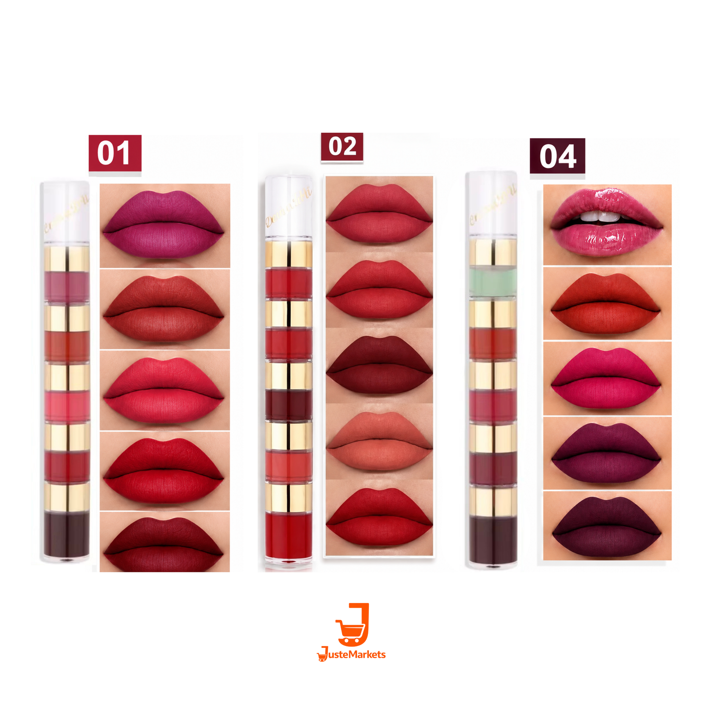 Rouge à Lèvres 5 en 1 Waterproof — 5 Looks. 1 Seul Tube.TM