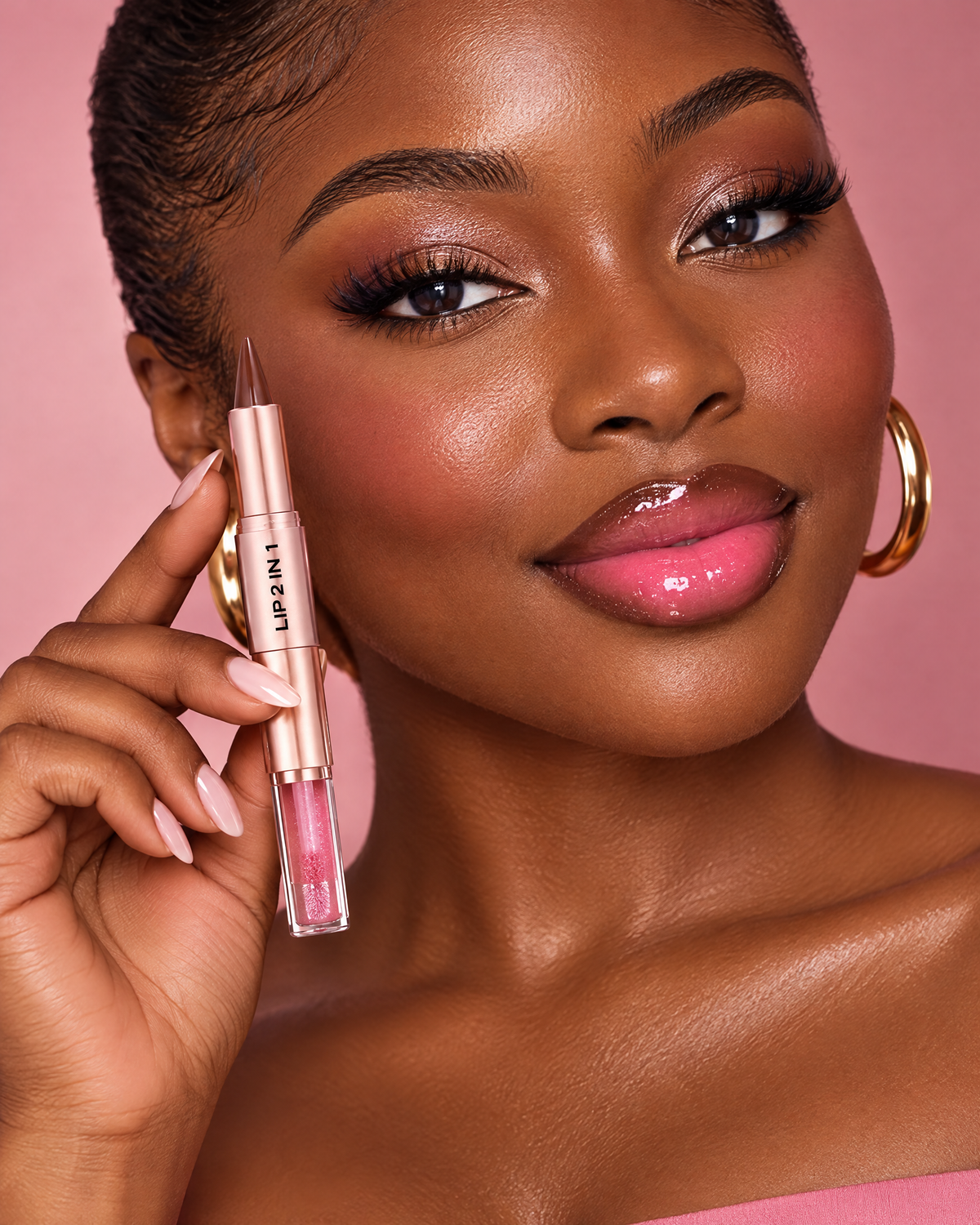 Crayon à lèvres + gloss 2 en 1 — lèvres ombrées